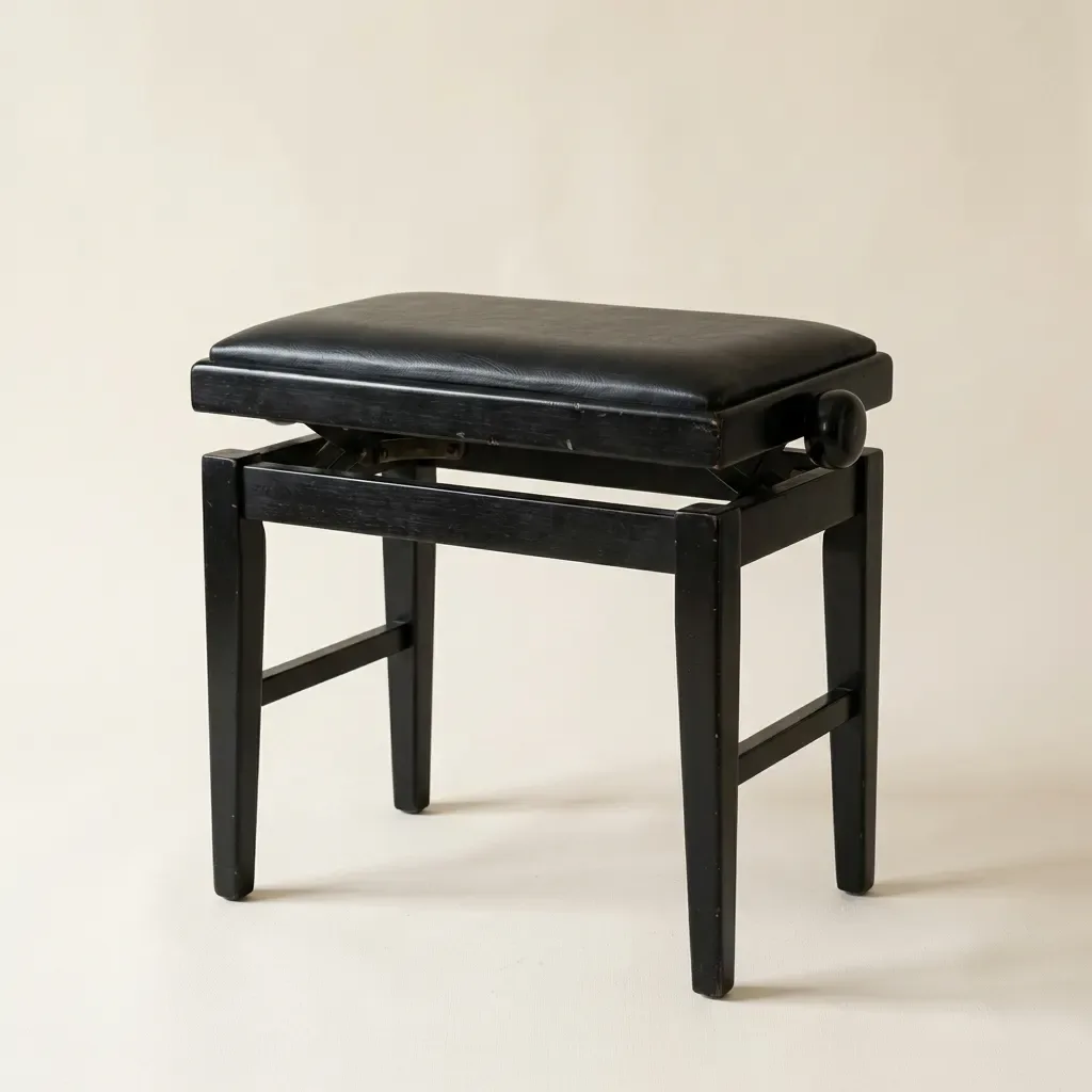 Sgabello da pianoforte regolabile nero