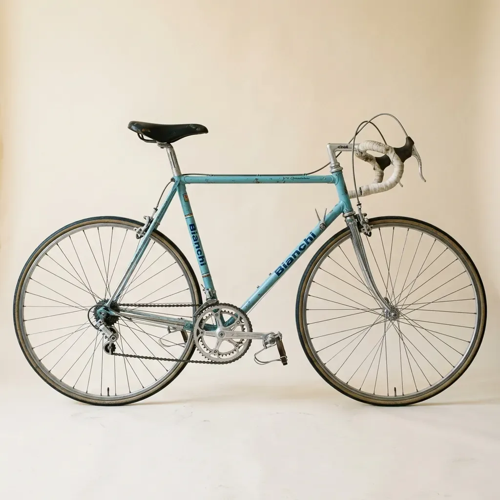 Bici da corsa vintage Bianchi blu, telaio 56