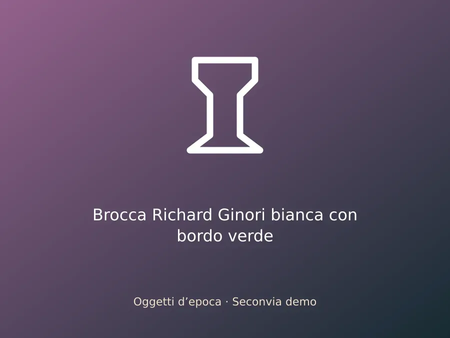 Brocca Richard Ginori bianca con bordo verde