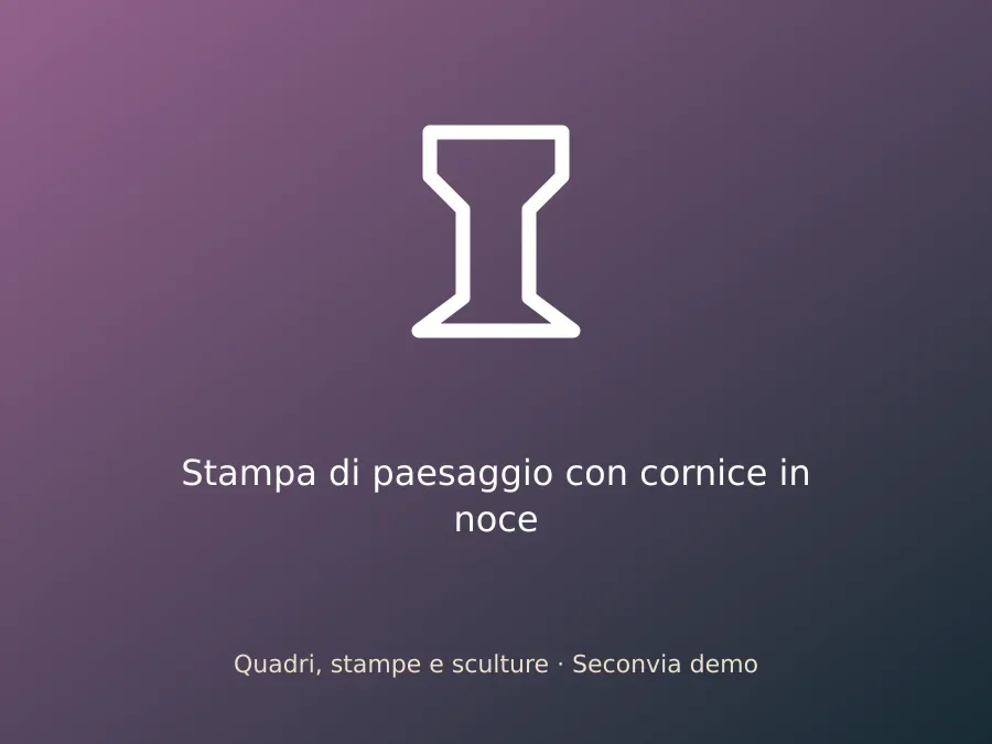 Stampa di paesaggio con cornice in noce