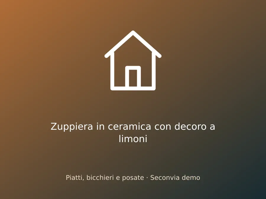 Zuppiera in ceramica con decoro a limoni