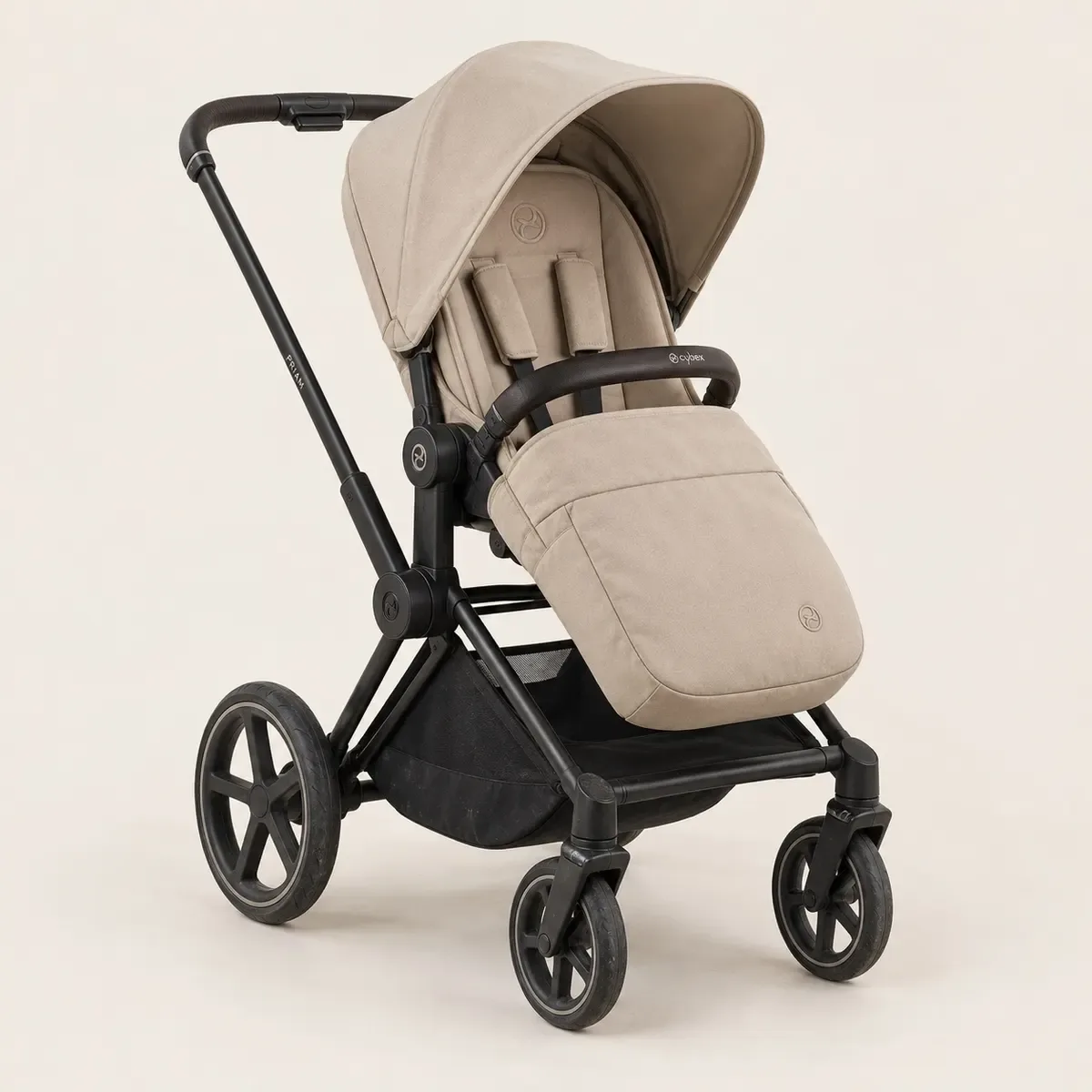 Passeggino Cybex Priam beige con coprigambe